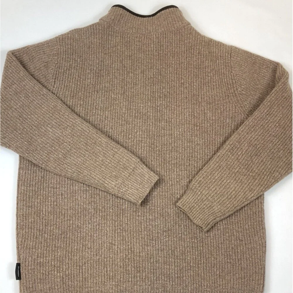 LL Bean Mens Merino Lambs Wool 1/4 Zip Windstopper Waterfowl Sweater Large Tall - Picture 10 of 11